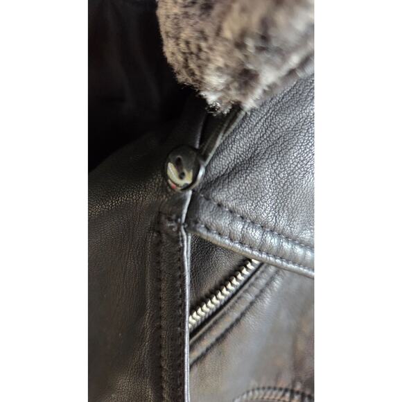 Rachel Roy Faux Leather Moto Jacket XL w/ Removable Fur Collar - Picture 15 of 16